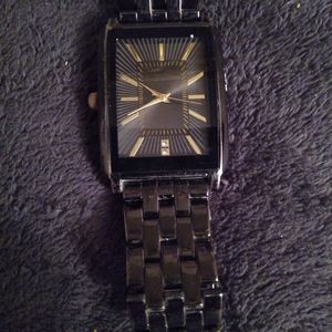 Men's sleek black toned watch